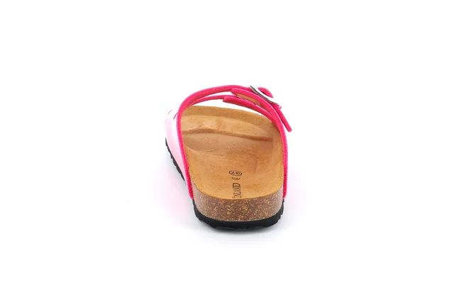 Patent leather double buckle slipper | SARA CB4035 - FUXIA | Grünland