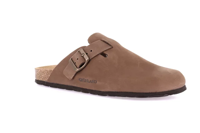 Closed slipper for men, in natural cork | ROBI CB7033 - brown