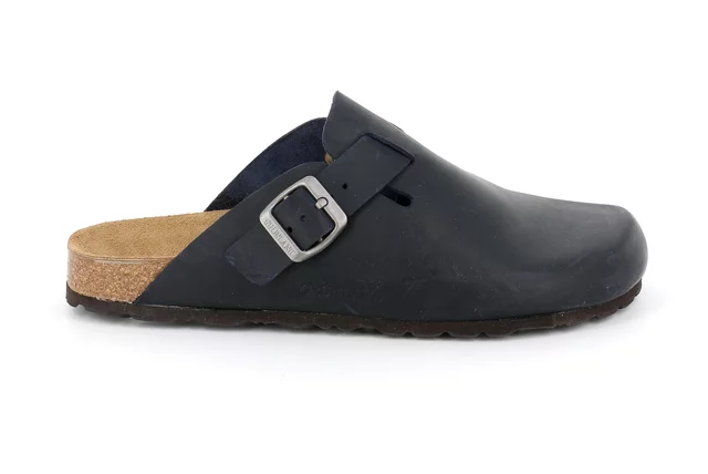 Men's slipper in greased nubuck | ROBI CB7034 - BLUE | Grünland