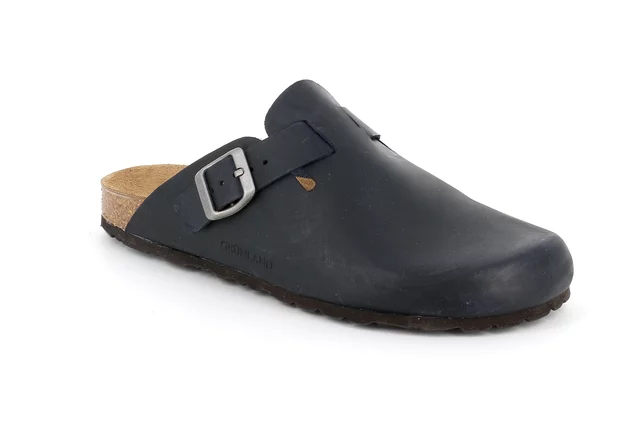 Men's slipper in greased nubuck | ROBI CB7034 - BLUE | Grünland