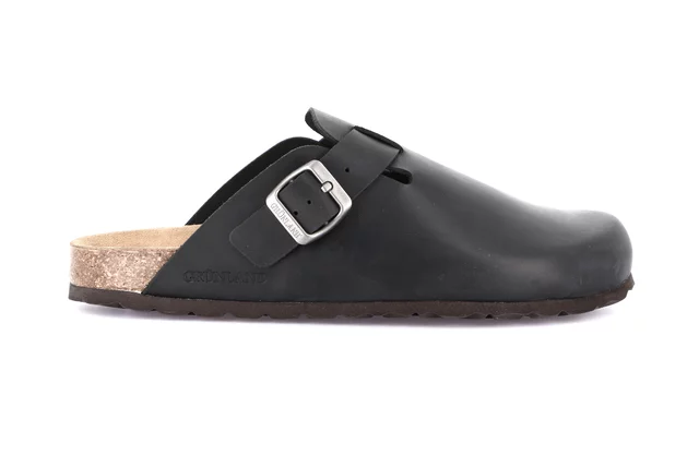 Men's slipper in greased nubuck | ROBI CB7034 - BLACK | Grünland