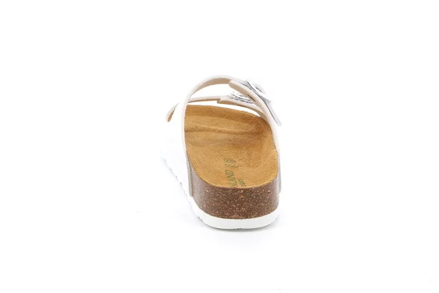 Women's slipper in recycled material | SARA CB9952 - WHITE | Grünland