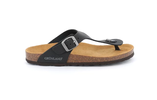 Natural cork slipper | SARA CC0010 - BLACK | Grünland