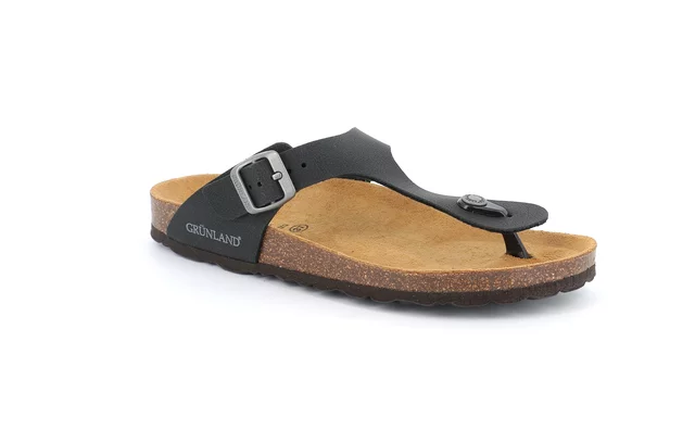 Natürlicher Kork Sandale | SARA CC0010 - schwarz