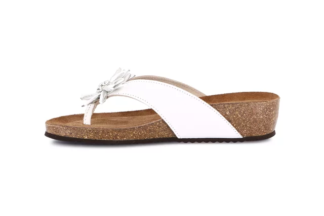 Infradito in sughero con leggera zeppa | MEMI CC0067 - BIANCO | Grünland