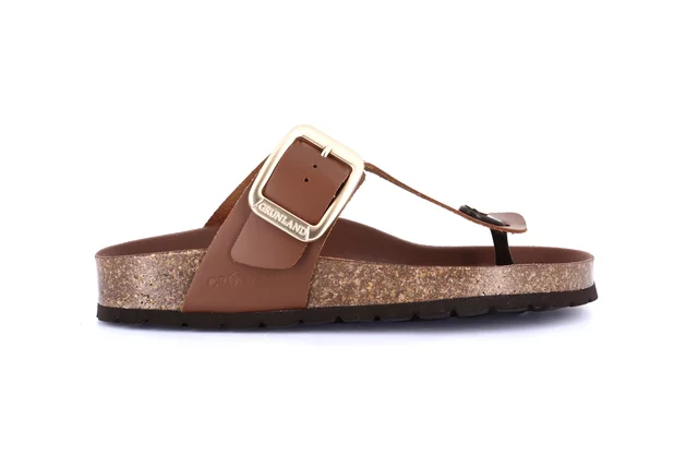 Sandale aus Kork mit Maxi-Schnalle CC0208 - BRAUN | Grünland