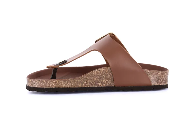 Sandale aus Kork mit Maxi-Schnalle CC0208 - BRAUN | Grünland