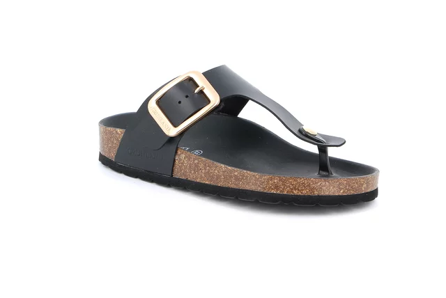 Sandale aus Kork mit Maxi-Schnalle CC0208 - schwarz