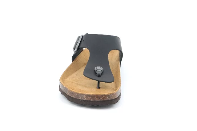 Men's Flip-Flop in Cork | BOBO CC1637 - BLACK | Grünland