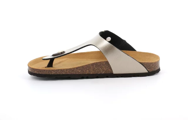 Kork Flip Flops | SARA CC2383 - CHAMPAGNE | Grünland