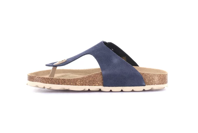 Women's suede slipper | SARA CC2632 - BLUE | Grünland