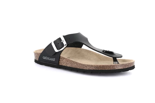 Flip-flop in recycled material | SARA CC4015 - BLACK | Grünland