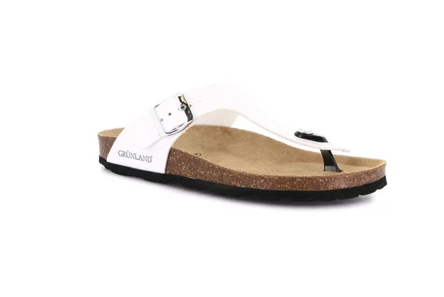 Patent leather Flip-flop | SARA CC4025 - white