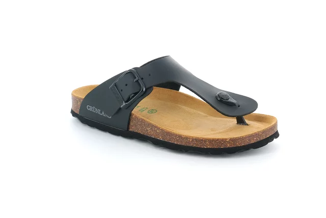 Zehentrenner Sandale mit Re-Soft Innensohle | SARA CC9004 - NERO-NERO | Grünland