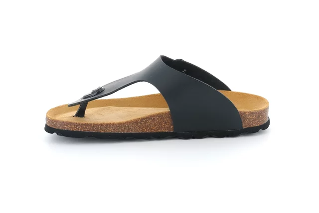 Zehentrenner Sandale mit Re-Soft Innensohle | SARA CC9004 - NERO-NERO | Grünland