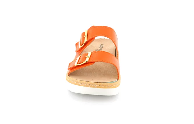 Komfort-Sandalen mit Keilabsatz | MOLL CE0241 - ORANGE | Grünland