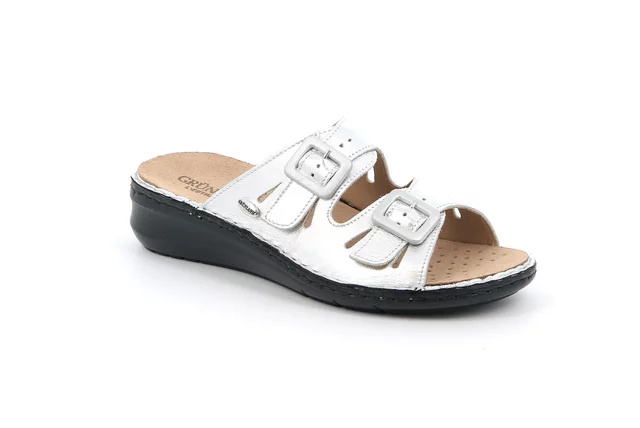 Komfort-Sandalen aus Leder | DAMI CE0255 - silber