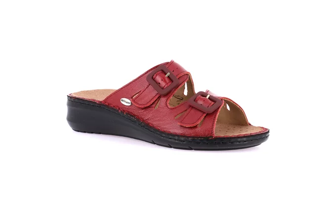Comfort slipper in leather | DAMI CE0255 - rubino