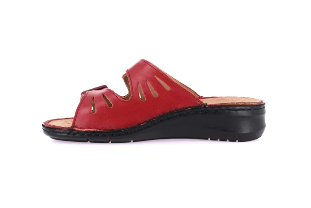 Comfort slipper in leather | DAMI CE0255 - RUBINO | Grünland