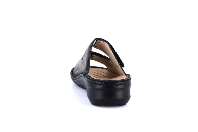 Comfort slipper in leather | DAMI CE0256 - BLACK | Grünland