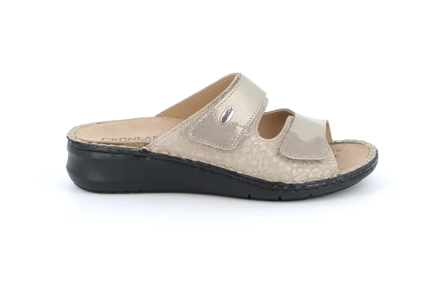 Komfort-Sandalen aus Leder | DAMI CE0256 - PLATINO | Grünland