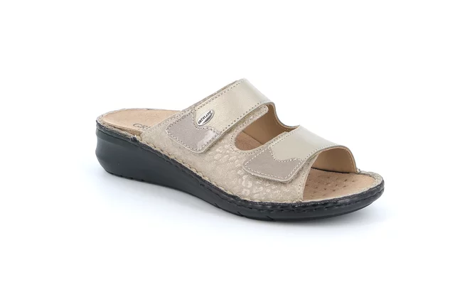 Komfort-Sandalen aus Leder | DAMI CE0256 - platino
