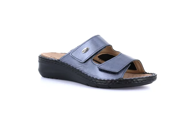 Comfort slipper in genuine leather | DAMI CE0259 - blue