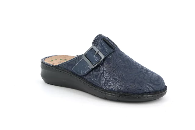 Women's stretch slipper with damask effect | DAMI CE0268 - blue