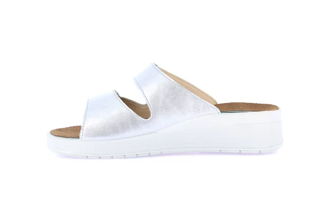 Ciabatta comfort con leggera zeppa | DIDA CE0462 - ARGENTO | Grünland