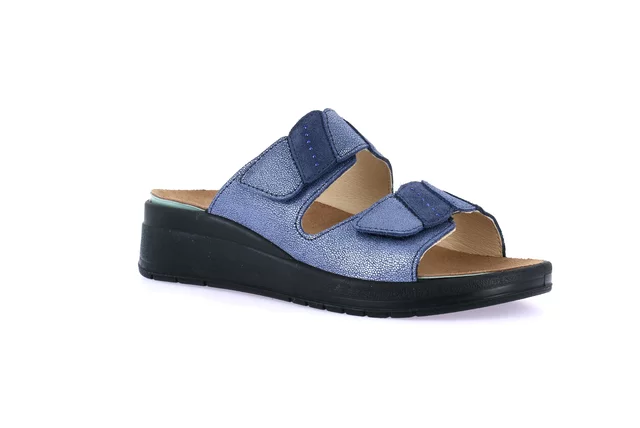 Ciabatta comfort con leggera zeppa | DIDA CE0463 - BLU | Grünland