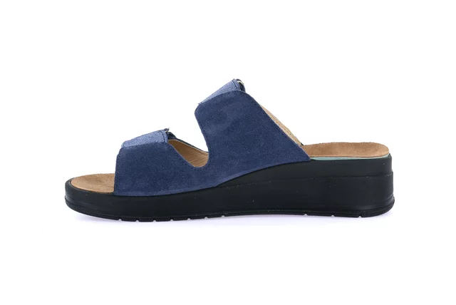 Ciabatta comfort con leggera zeppa | DIDA CE0463 - BLU | Grünland