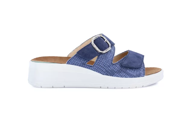 Ciabatta comfort con leggera zeppa | DIDA CE0464 - JEANS | Grünland