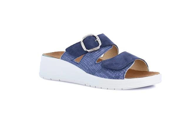 Ciabatta comfort con leggera zeppa | DIDA CE0464 - jeans