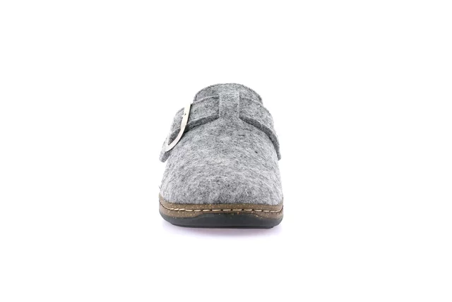 Slipper in genuine wool felt | DASA CE0865 - GREY | Grünland