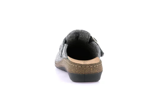 Slipper in genuine wool felt | DASA CE0865 - GREY | Grünland