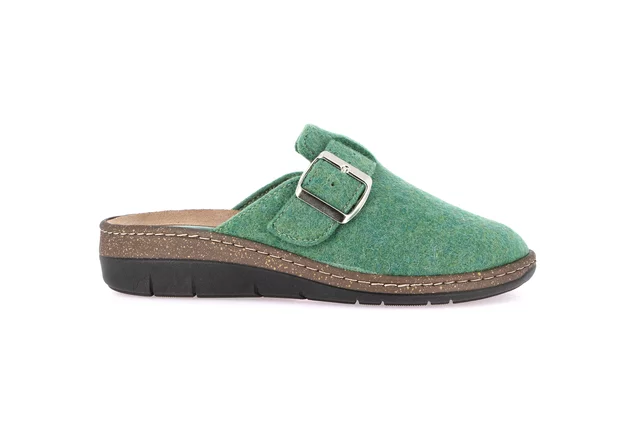 Slipper in genuine wool felt | DASA CE0865 - GREEN | Grünland