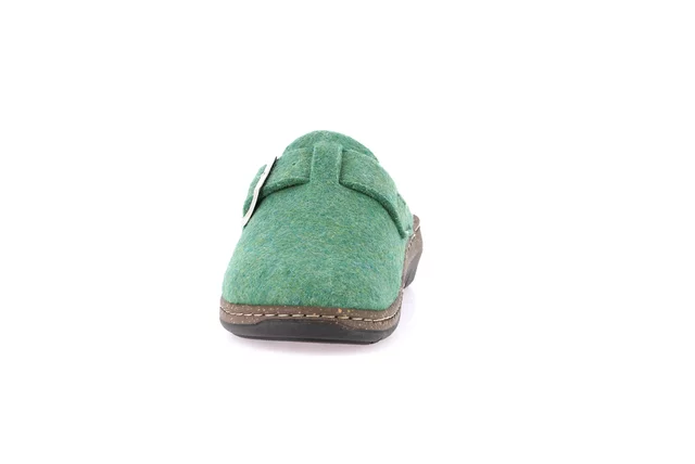 Slipper in genuine wool felt | DASA CE0865 - GREEN | Grünland