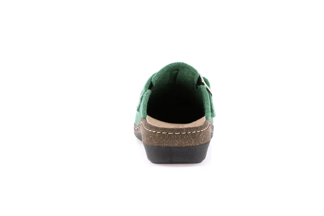 Slipper in genuine wool felt | DASA CE0865 - GREEN | Grünland