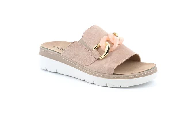 Comfort slipper with wedge | MOLL CE0870 - cipria