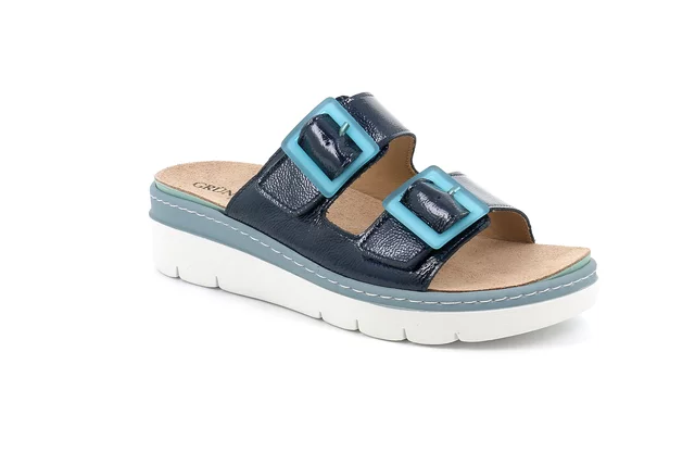 Comfort slipper with wedge | MOLL CE1019 - blue