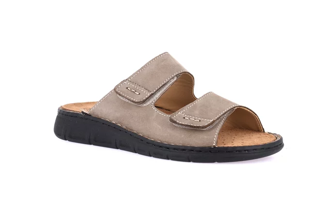 Slipper for man with double hook-and-loop closure | LEPP CE1180 - kaki