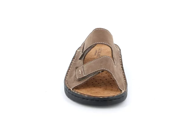 Herren-Sandale mit doppeltem Klettverschluss | LEPP CE1180 - KAKI | Grünland