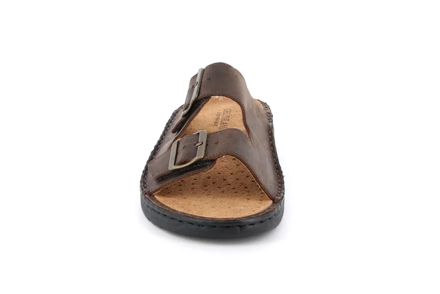 Herren-Sandale mit Doppelschnalle | LEPP CE1182 - MOGANO | Grünland