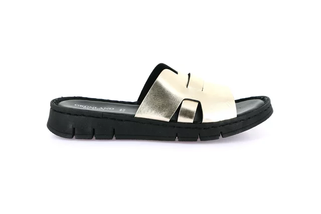 Ciabatta sporty in vera pelle | GITA CI0873 - PLATINO | Grünland
