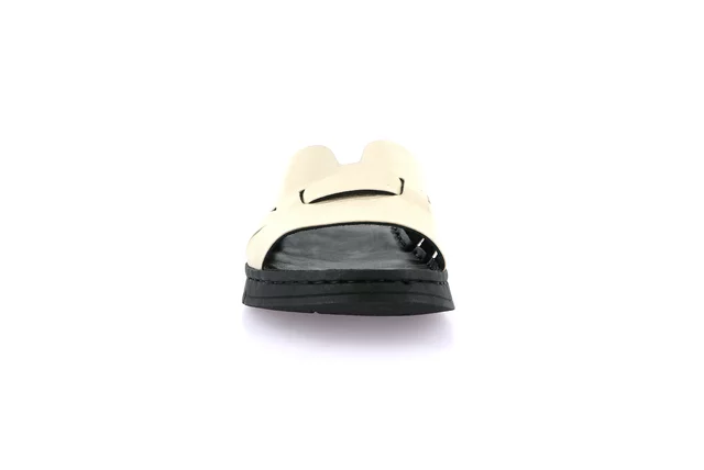 Ciabatta sporty in vera pelle | GITA CI0873 - PLATINO | Grünland