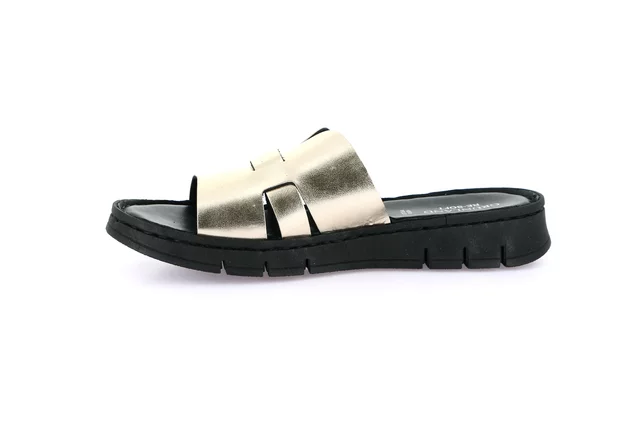 Ciabatta sporty in vera pelle | GITA CI0873 - PLATINO | Grünland