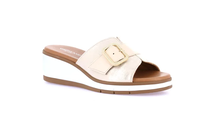 Ciabatta con zeppa | FLOK CI0877 - platino
