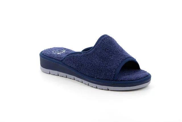 Open toe terry cloth slipper | DOLA CI1317 - blue