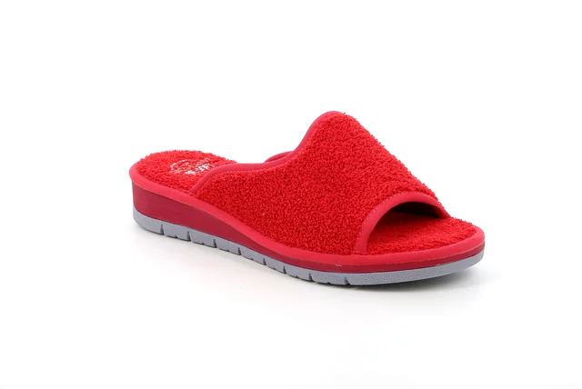 Open toe terry cloth slipper | DOLA CI1317 - red