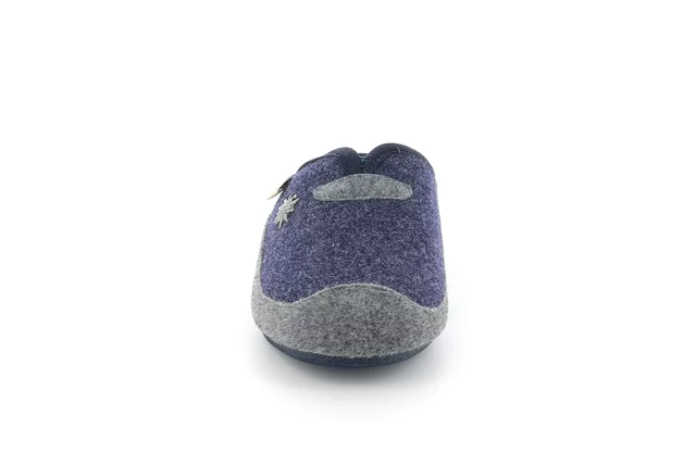 Comfort slipper, in real wool felt CI1672 - BLU-GRIGIO | Grünland